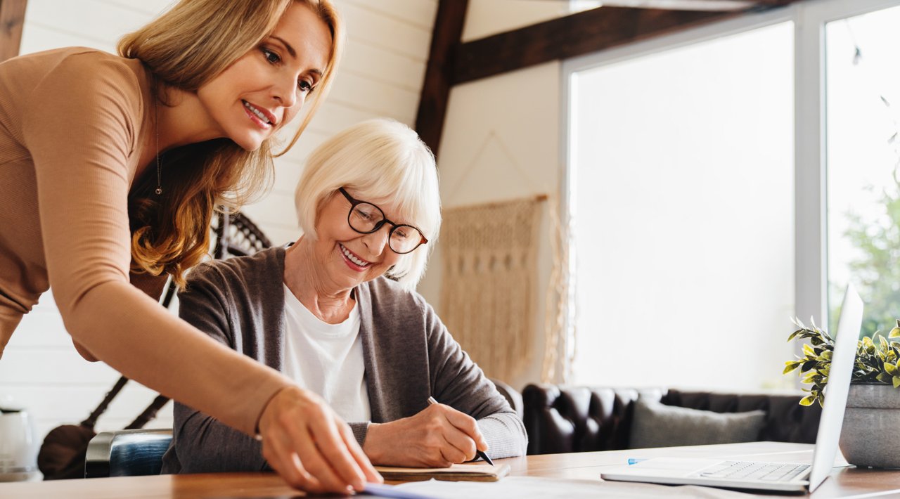 Daughter Helping Her Mother with Estate Planning Daughter Helping Her Mother with Estate Planning