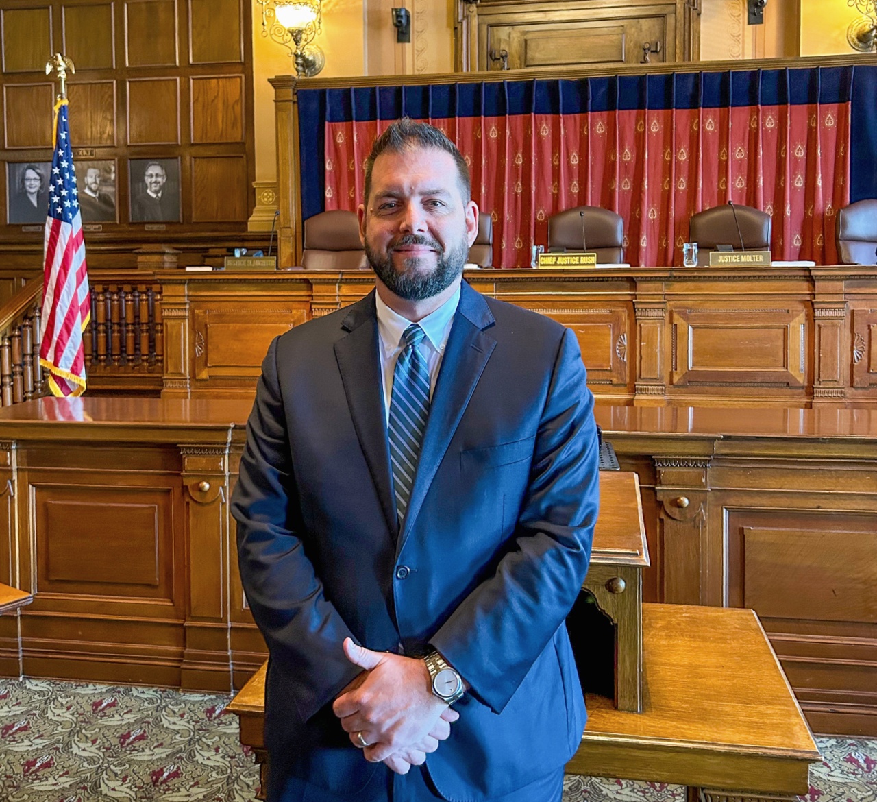 Burt Blee Partner Jared Baker at Indiana's Supreme Court Burt Blee Partner Jared Baker at Indiana's Supreme Court