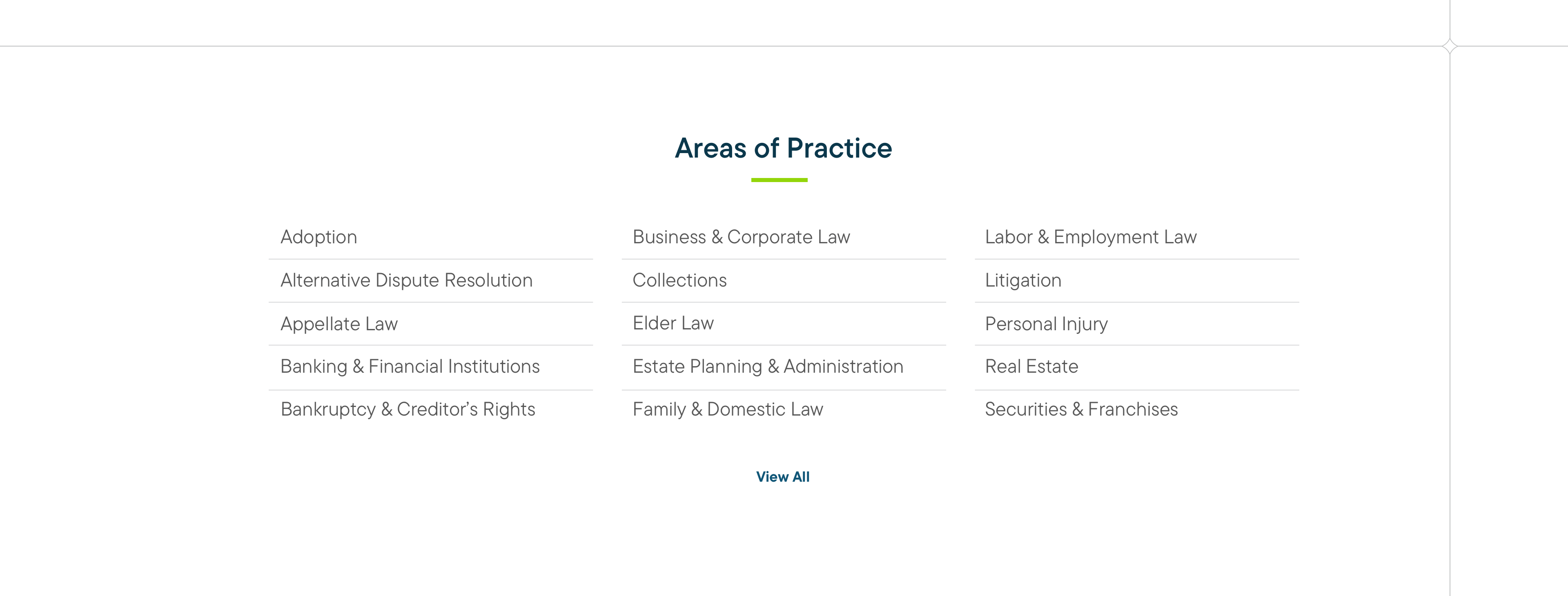 Burt Blee Areas of Practice includes adoption, alternative disputes, appellate law, banking & financial institutions, bankruptcy & creditor’s rights, business & corporate law, collections, elder law, estate planning & administration, family & domestic law, labor & employment law, litigation, personal injury, real estate, and securities & franchises. View all.